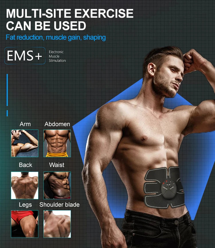 جهاز تحفيز عضلات البطن EMS – 6 أوضاع، 10 مستويات شدة، خفيف وسهل الاستخدام