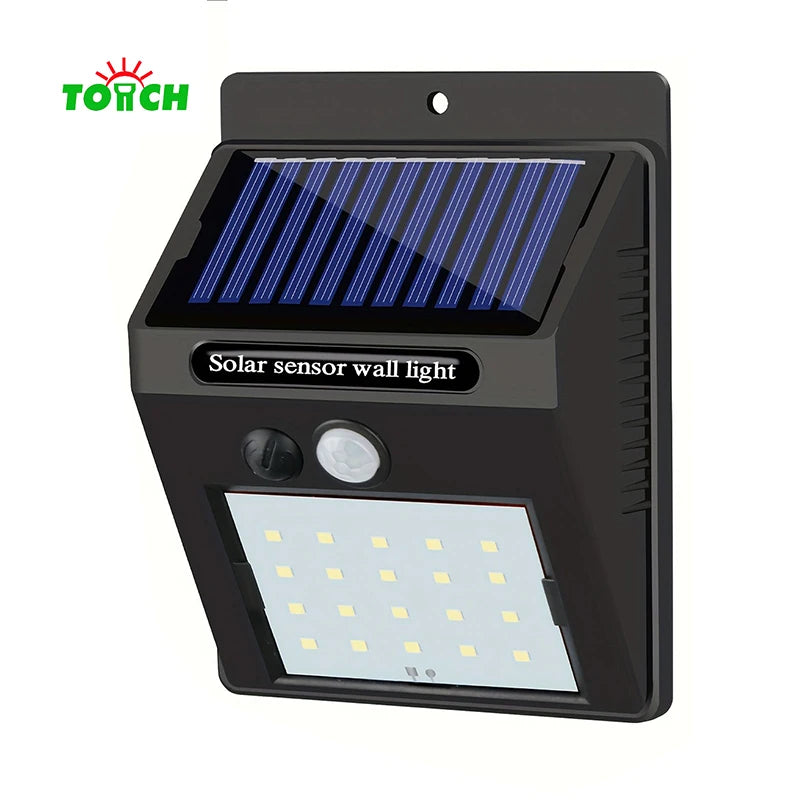 مصباح جداري شمسي خارجي TOACH – 20 LED، مستشعر حركة، ضد الماء IP65، مثالي للحدائق والممرات