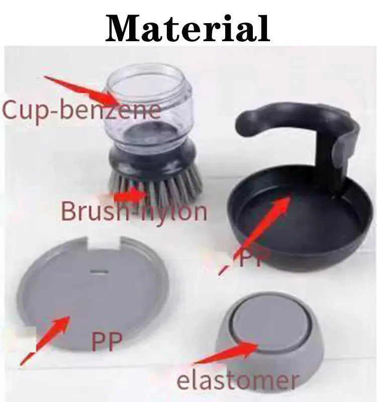 🍽️ فرشاة غسيل الأطباق الأوتوماتيكية بموزع سائل مدمج