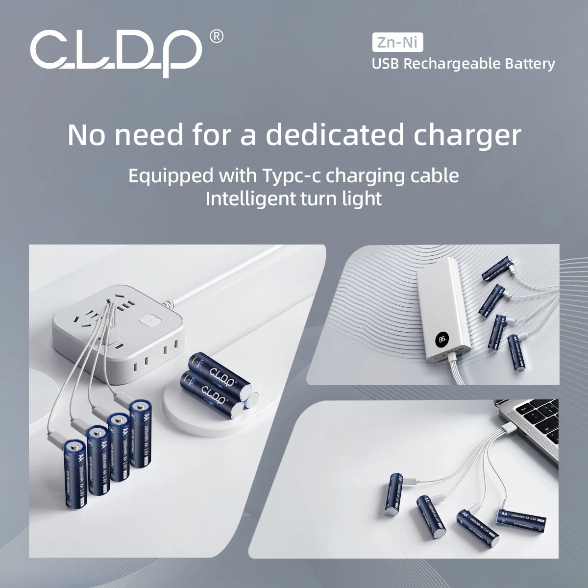 بطارية قابلة للشحن 1.6V NiZn عبر USB – 1200 دورة شحن، حماية من الشحن الزائد، أداء قوي ومستقر