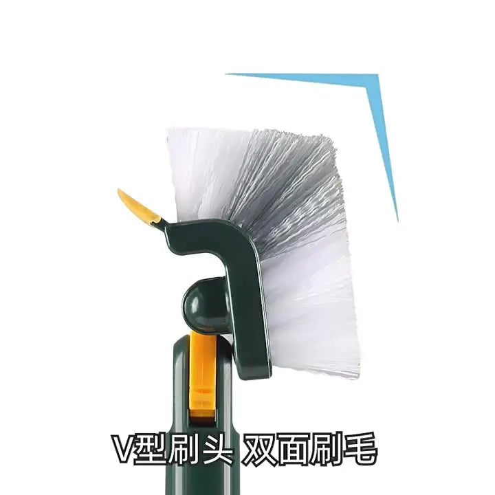 🧹 فرشاة تنظيف على الوجهين بشكل V بمقبض طويل قابل للتعديل